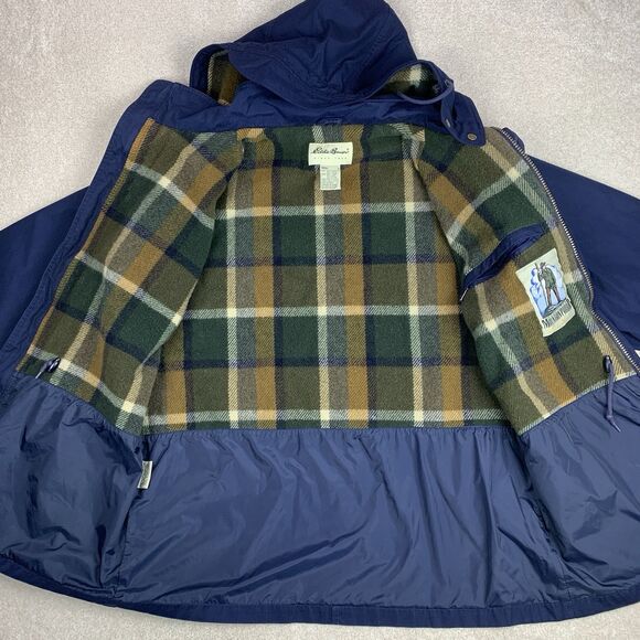 Eddie Bauer Flannel Wool Lined Mountain Parka Field Jacket Men's Sz Large - Picture 12 of 16